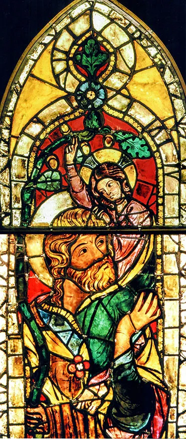 Glasmalerei mit dem hl. Christophorus im Regensburger Dom